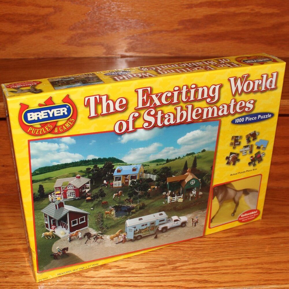 3/$188❤️sealed BREYER "The Exciting World of Stablemates" 1000 pc puzzle + horse